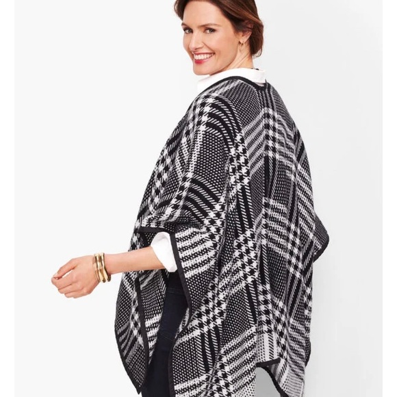 Talbots black and ivory Ruana - Picture 2 of 2